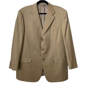Ermenegildo Zegna Blazer Mens IT 54R US‎ 44R Tan 100% Wool 3 Button Sport Coat